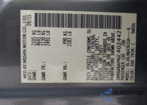 2016 Nissan Maxima 3.5 Platinum из США, поврежденный, VIN 1N4AA6AP4GC402442